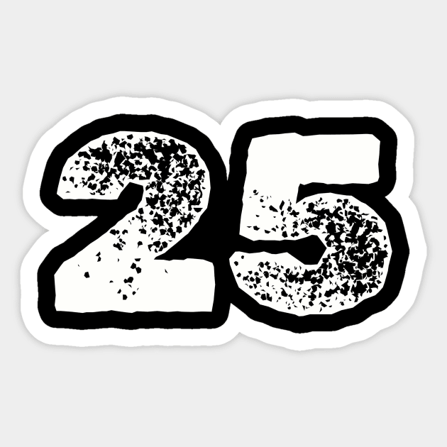 Number 25 Sticker by Z And Z